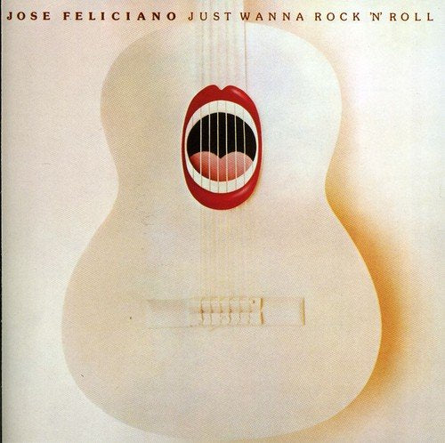 CD cover: acoustic guitar with a mouth graphic, titled "Just Wanna Rock 'n' Roll".