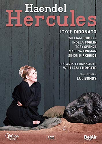 DVD cover for Haendel Hercules opera featuring a singer and sculpture.