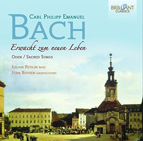 CD cover for C.P.E. Bach’s “Sacred Songs” with church image.