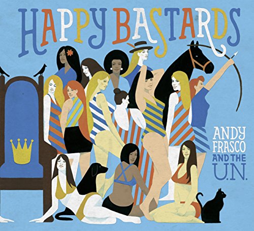 CD cover for āHappy Bastardsā by Frasco, Andy & The U.N., illustrated figures.