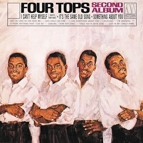 Album cover for The Four Tops’ “Second Album” featuring four men in suits.
