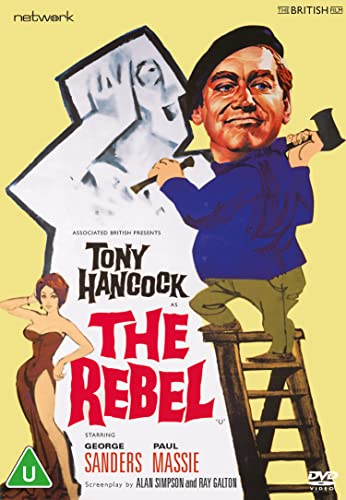 DVD cover for "The Rebel" featuring Tony Hancock with a cartoon style.