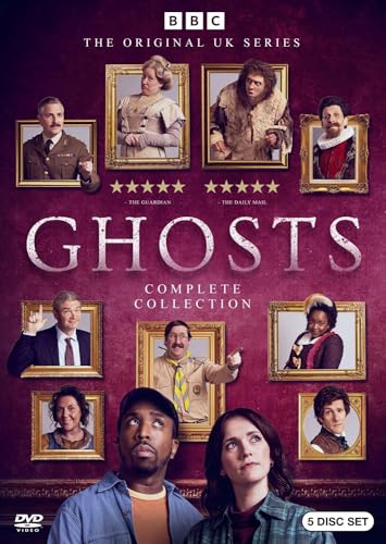 DVD cover for “Ghosts” featuring portraits in ornate frames and two people.