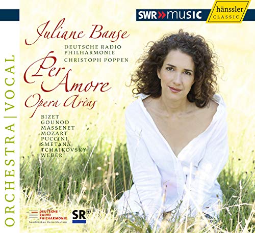 CD cover featuring vocalist Juliane Banse in a field, “Per Amore” title.