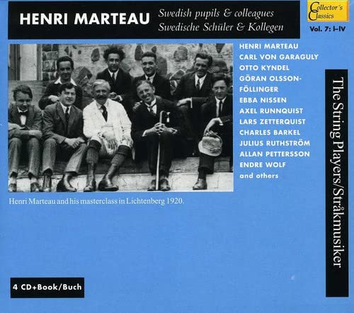 CD cover: black and white photo of Henri Marteau with students, 1920.