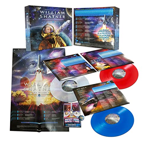 William Shatner “Seeking Major Tom” 3-disc vinyl set with colorful records and packaging.
