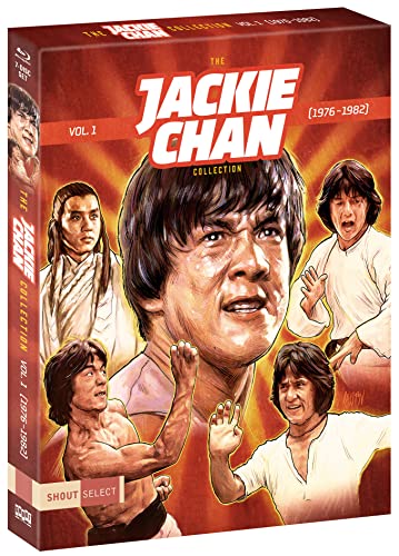 Blu-ray case for "Jackie Chan Collection Vol. 1" featuring painted portraits.