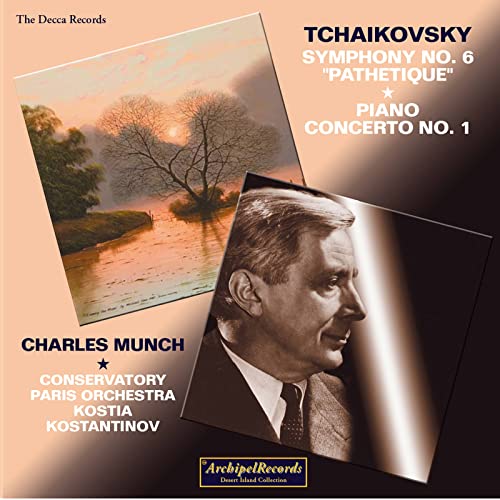 CD cover featuring a landscape, portrait, and text for Tchaikovsky’s music.