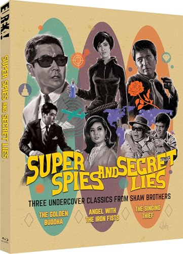 Blu-ray cover for "Super Spies And Secret Lies" featuring film stills.