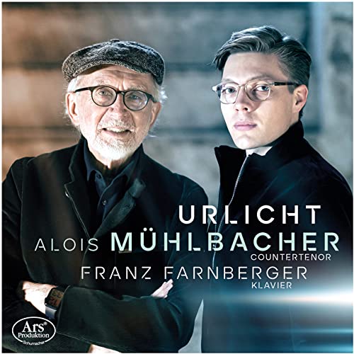 CD cover: Two men, Alois Mühlbacher and Franz Farnberger, in formal wear.