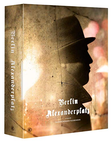 Blu-ray boxset for “Berlin Alexanderplatz” featuring a silhouetted man in a hat.