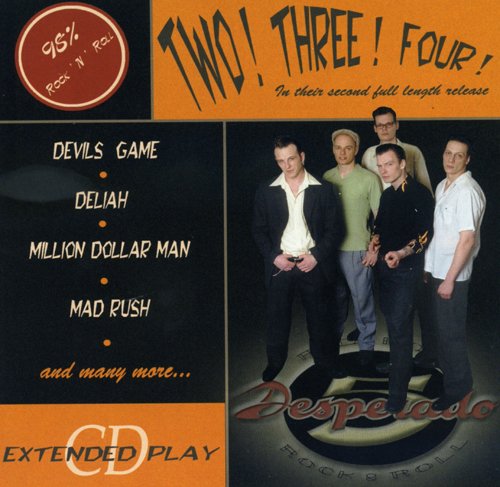 CD cover for Desperado 5 featuring five band members and a track list.