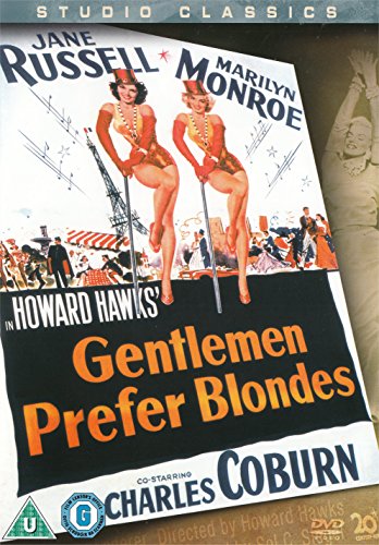 DVD cover for “Gentlemen Prefer Blondes” featuring Marilyn Monroe and Jane Russell.