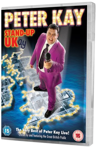 Peter Kay stand-up comedy DVD cover featuring him in a purple suit.
