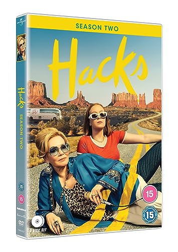 DVD cover for Hacks Season Two featuring two women on a desert road.
