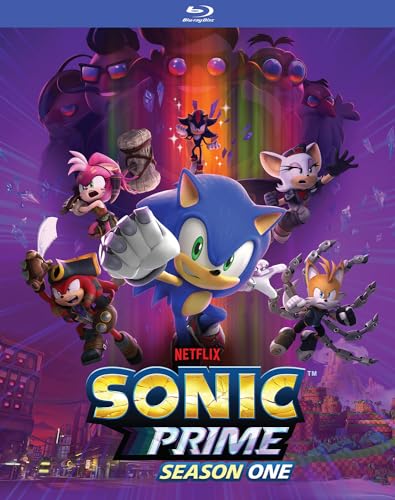 Sonic Prime Season 1 Blu-ray cover featuring Sonic and friends in action.