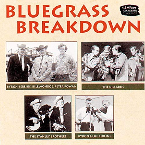 CD cover for "Bluegrass Breakdown" featuring photos of bluegrass musicians.