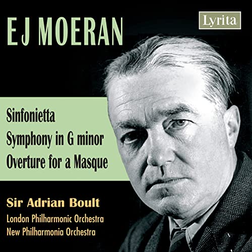 CD cover featuring a portrait of E.J. Moeran with text listing his musical works.