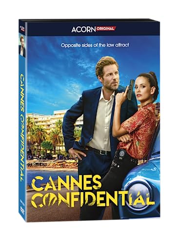 DVD cover for "Cannes Confidential" featuring two people in Cannes, France.