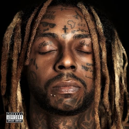 Lil Wayne with facial tattoos and dreadlocks, album cover for "Welcome 2 Collegrove".