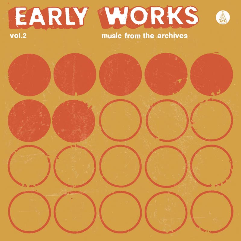 Vinyl cover with text Early Works Vol. 2 and a grid of red circles.