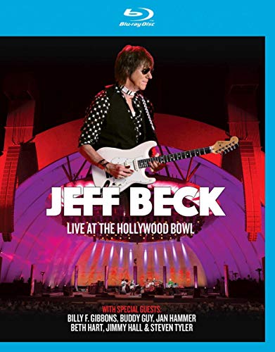 Jeff Beck playing guitar on stage at the Hollywood Bowl, Blu-ray cover.