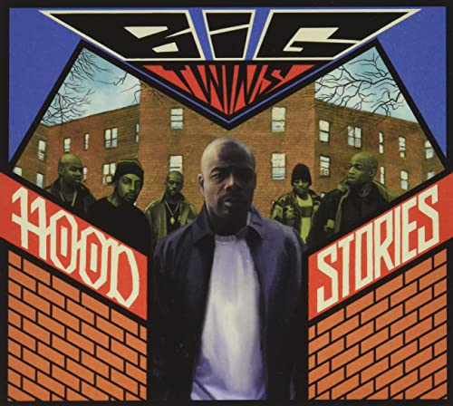 CD cover for Big Twins’ “Hood Stories” featuring group portrait and housing projects.