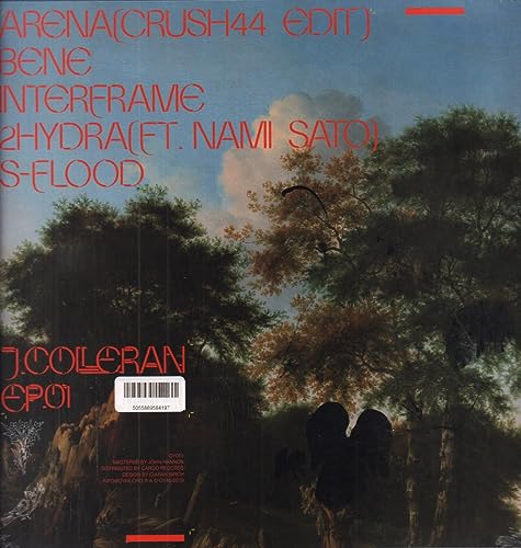 Vinyl record cover: landscape painting with red text and barcode.
