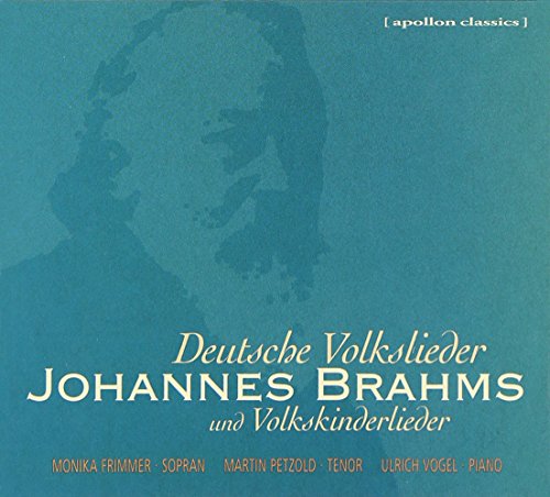 CD cover for Brahms’ Deutsche Volkslieder featuring a portrait and text.