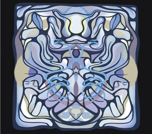 CD cover with swirling, symmetrical blue and lavender abstract design.