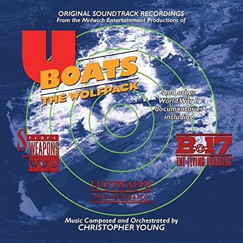 CD cover for "U-Boats: The Wolfpack" soundtrack with ocean and sonar imagery.
