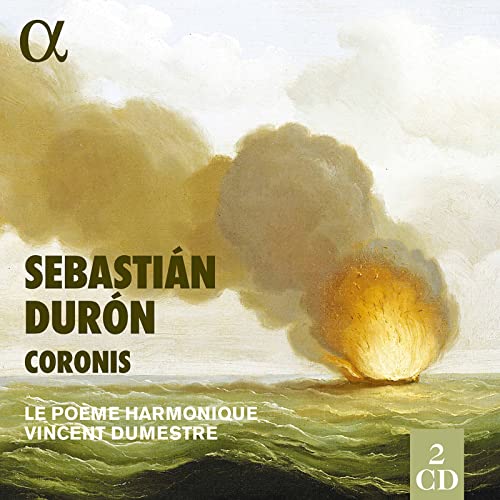 CD cover: stormy seascape with text "Sebastián Durón, Coronis" and "2 CD".