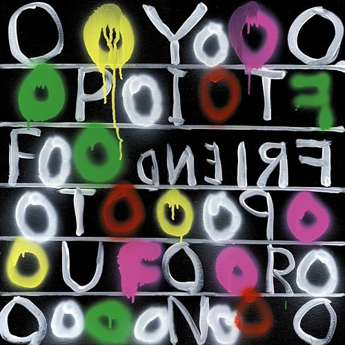 Deerhoof album cover: colorful, dripping letters on a black background.