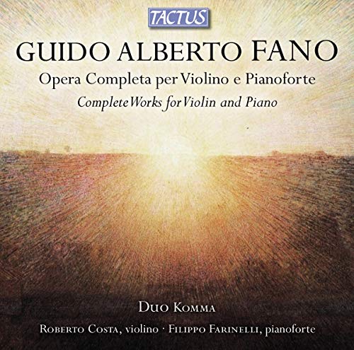 CD cover for Guido Alberto Fano’s violin and piano works, Duo Komma.