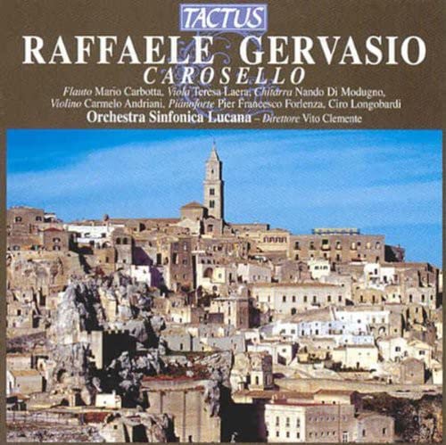 CD cover for "Carosello" by Orchestra Sinfonica Lucana, featuring a hilltop town.