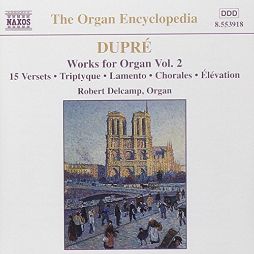 CD cover for organ works by Dupré, featuring Notre Dame cathedral.