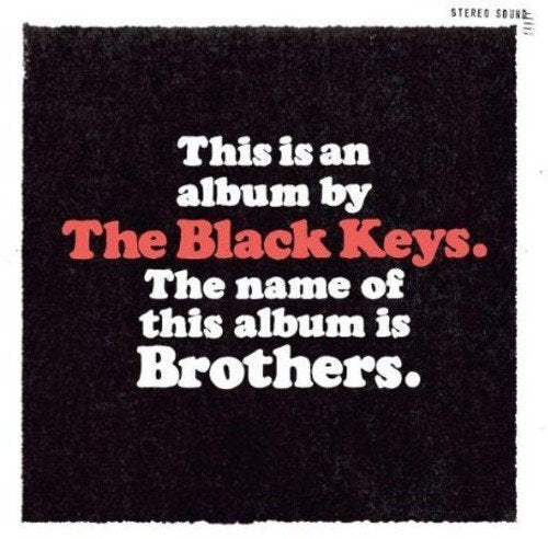 Black and white album cover for The Black Keys’ “Brothers.”