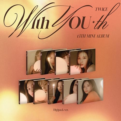 TWICE “With YOU-th” album cover featuring nine different digipack versions.