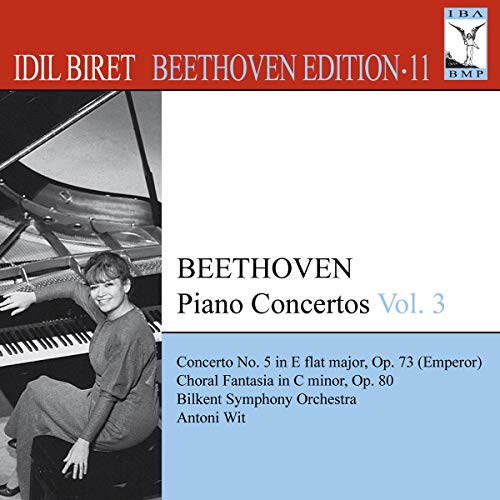 CD cover: Idil Biret at a piano, Beethoven piano concertos Vol. 3.