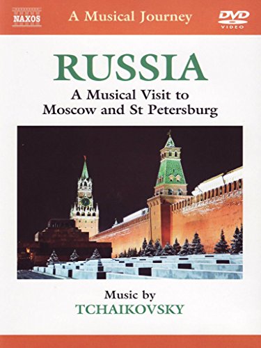 DVD cover featuring Moscow’s Kremlin at night, with Tchaikovsky’s music.