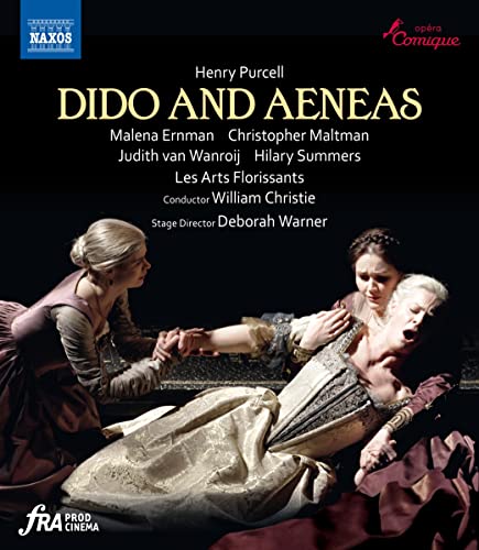 Blu-ray cover for Purcell’s “Dido and Aeneas” opera, featuring performers.