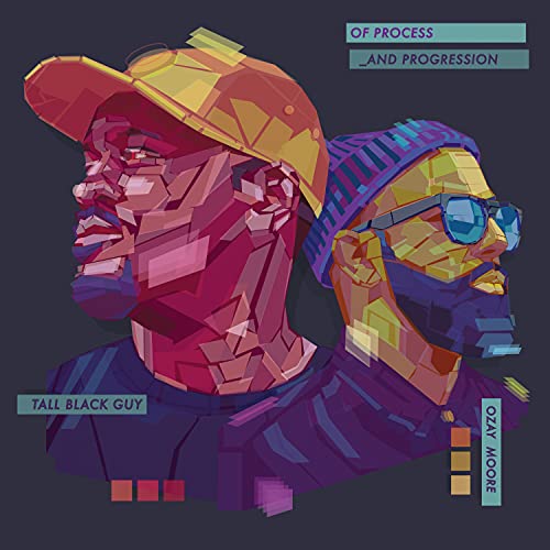 Album cover featuring geometric portraits of two Black men, Tall Black Guy and Ozay Moore.