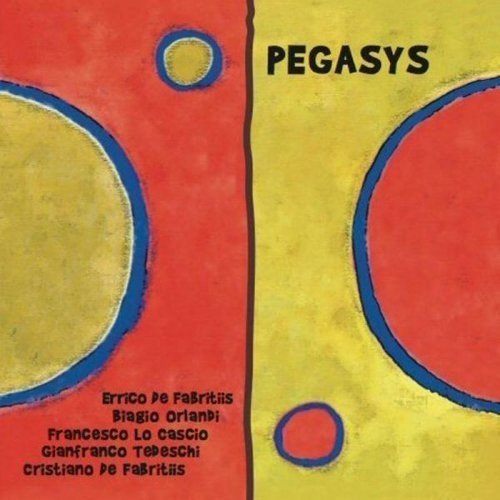 CD cover with abstract yellow and red design, blue circles, and text.