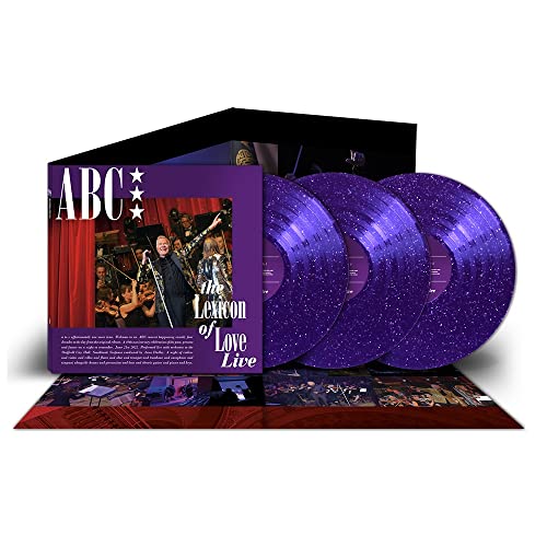 Three purple vinyl records and album cover for ABC’s “Lexicon of Love Live.”