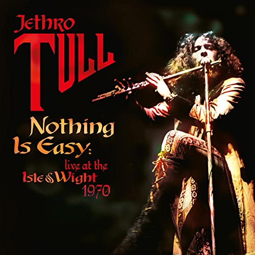 Jethro Tull album cover: Ian Anderson playing a flute on stage.