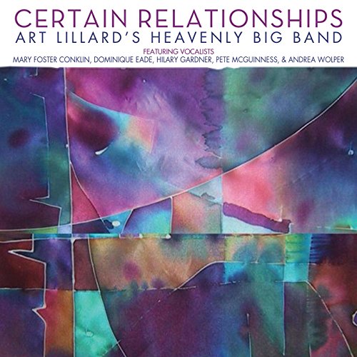 CD cover for "Certain Relationships" by Art Lillard’s Heavenly Big Band, abstract art.