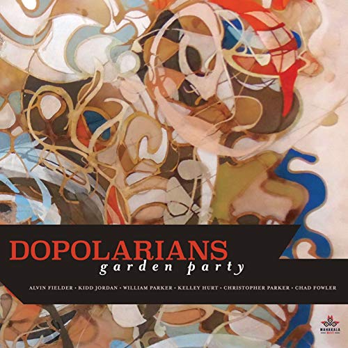 CD cover for "Dopolarians - Garden Party" with abstract colorful artwork.