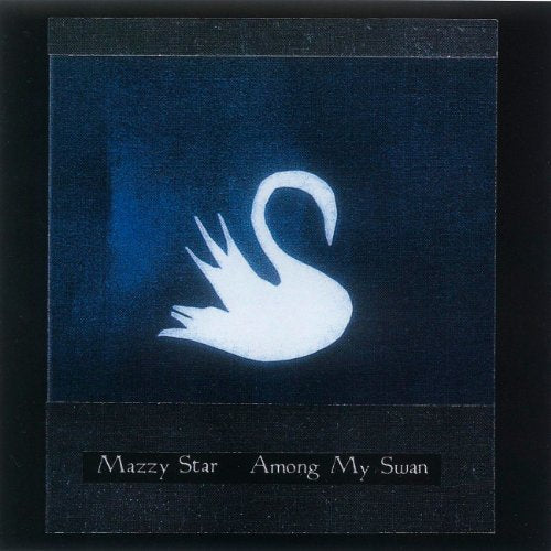 A white swan silhouette on a dark blue background with text reading Mazzy Star.