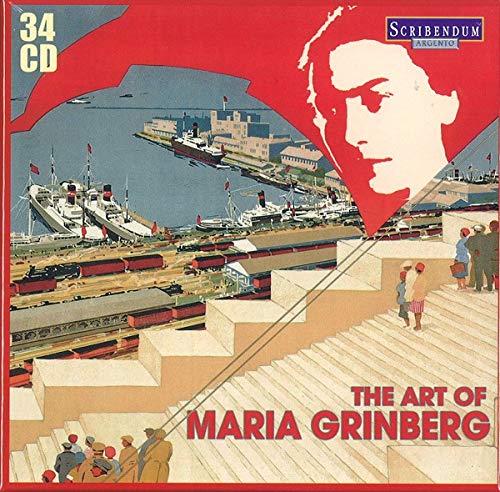 CD cover featuring a woman’s portrait over a harbor scene and stairs.
