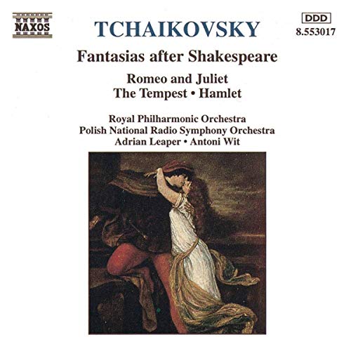 CD cover for Tchaikovsky’s Shakespeare Fantasias with a painting of a woman.